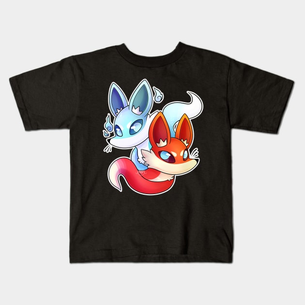 Fox Duo Kids T-Shirt by seosaur